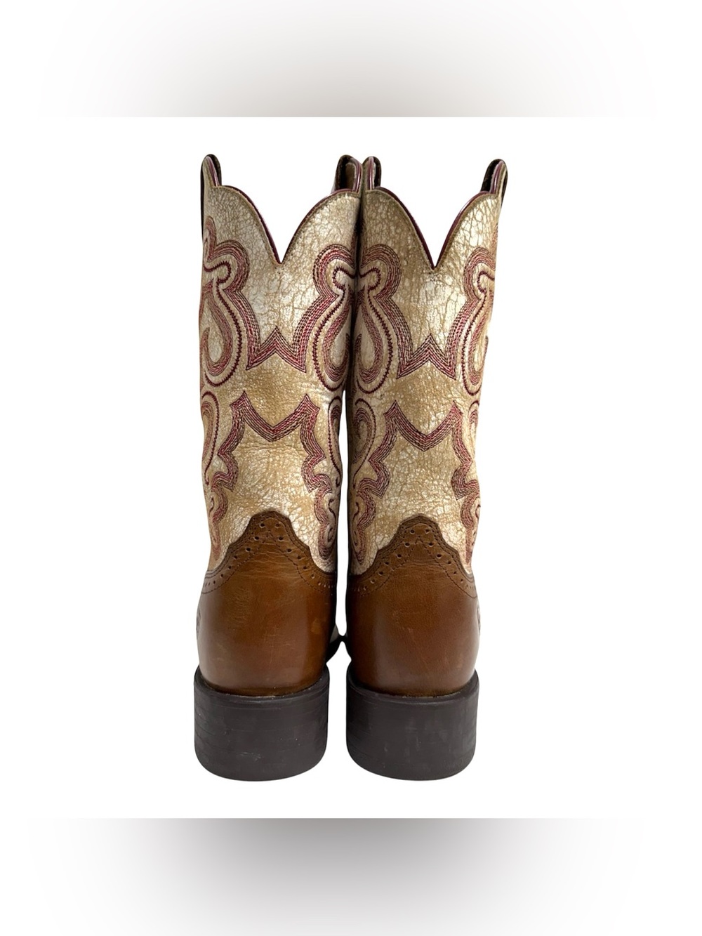 Ariat Quickdraw Women’s 7B Square Toe Western Cowboy Rodeo Boots Brown Leather - Picture 5 of 15